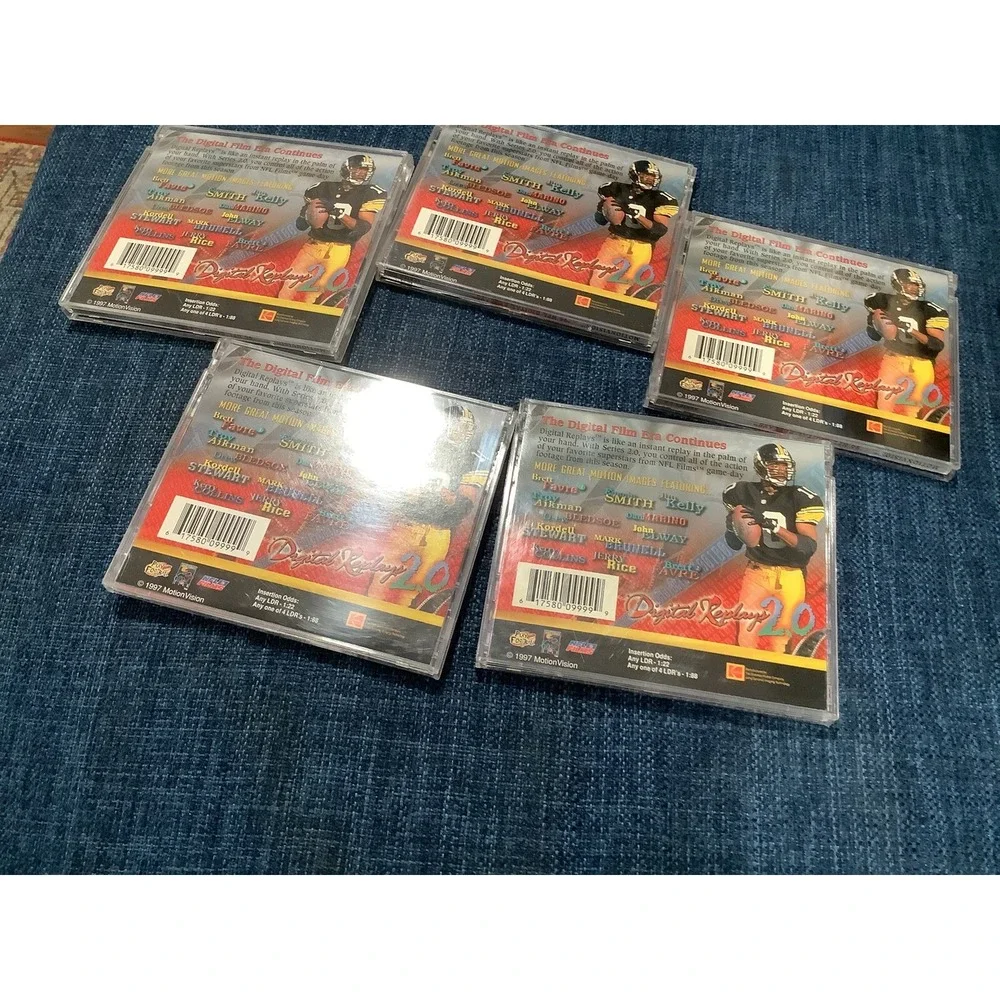 5 NFL Motion Vision MOVI Digital Replays, Favre,Collins,(2)Emmitt,Brunel